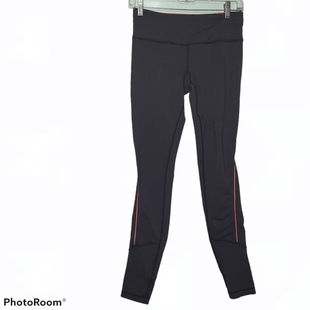 Lululemon grey with coral stripe pants